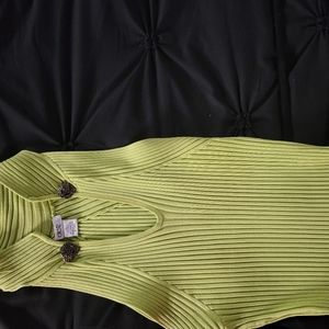 Cache Lime Green Sleeveless Blouse Large